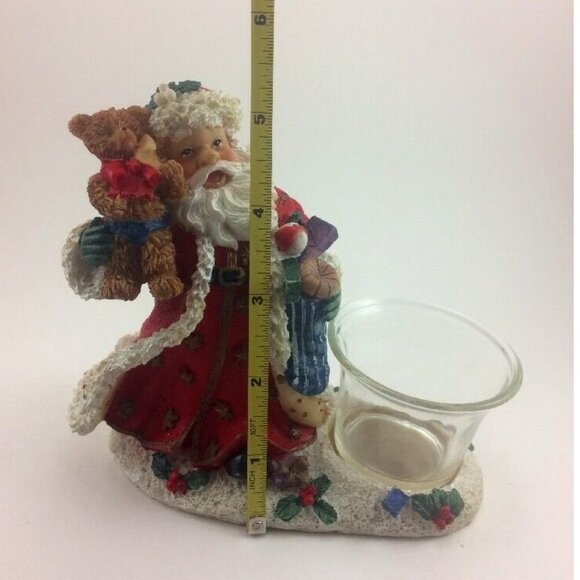 Holiday Collection Gifts Resin Santa Toys Teddy Candle Holder w/ Box VTG 5.5”x5” - Picture 3 of 11